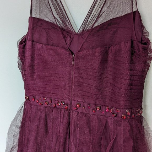 Adrianna Papell A-Line Formal Gown, Deep Wine, Sz 6- prom, wedding, holiday - Picture 3 of 5